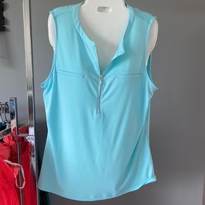 Baby blue zip down